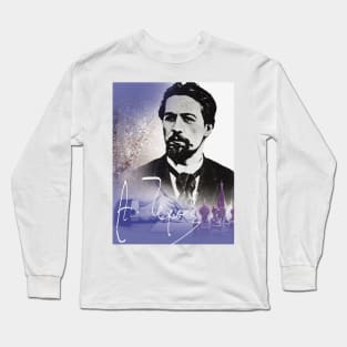 Anton Tchekov Collage Portrait Long Sleeve T-Shirt